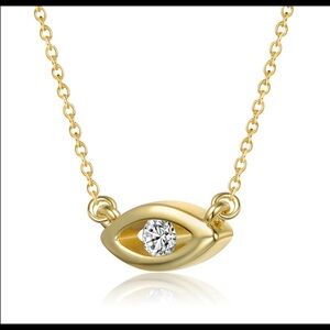 RACHEL GLAUBER Evil Eye Pendant Necklace